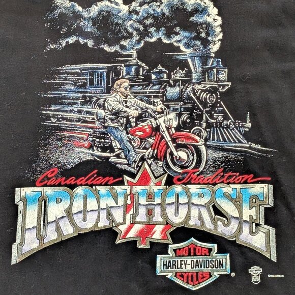 Vintage Harley Davidson Cycle World Toronto Iron Horse Single Stitch Long Sleeve - Picture 5 of 5